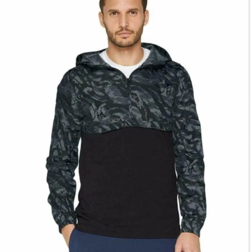 Under Armour Windbreaker Anorak Black Camouflage Sz Large - Picture 1 of 6